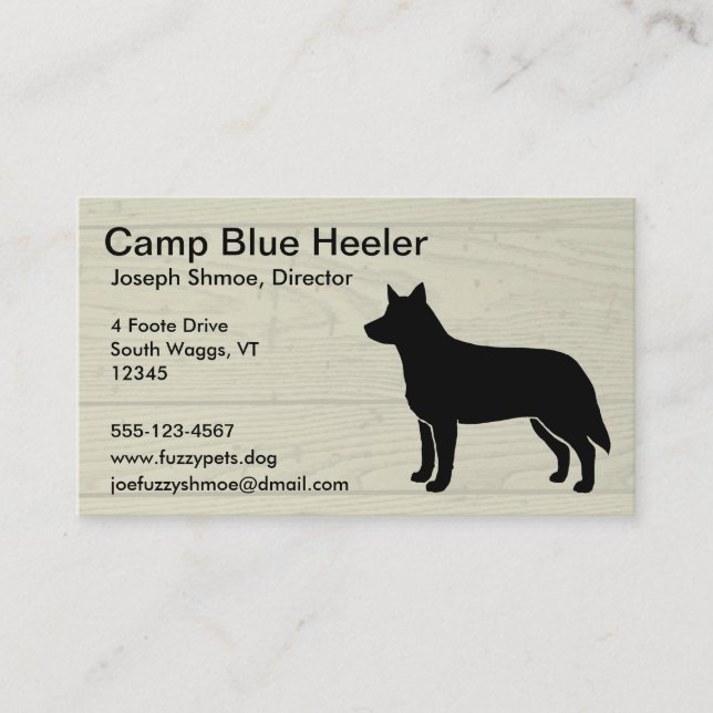 Tarjeta De Visita Perro Boyero Australiano (Anverso)