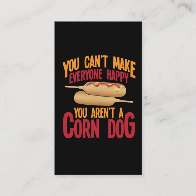 Tarjeta De Visita Perro caliente Cordog Stick Fast Food Lover Maíz (Anverso)