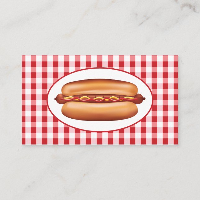 Tarjeta De Visita Perro Caliente Para Comida Rápida, Restaurante o P (Anverso)