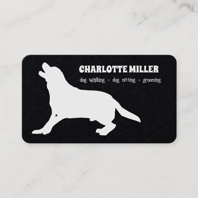 Tarjeta De Visita Perro Caminando Grooming Perro Sitter Perro (Anverso)