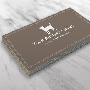 Tarjeta De Visita Perro Caminando Mascota Cuidado Plain Brown