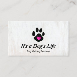 Tarjeta De Visita Perro Caminando Paw con corazón