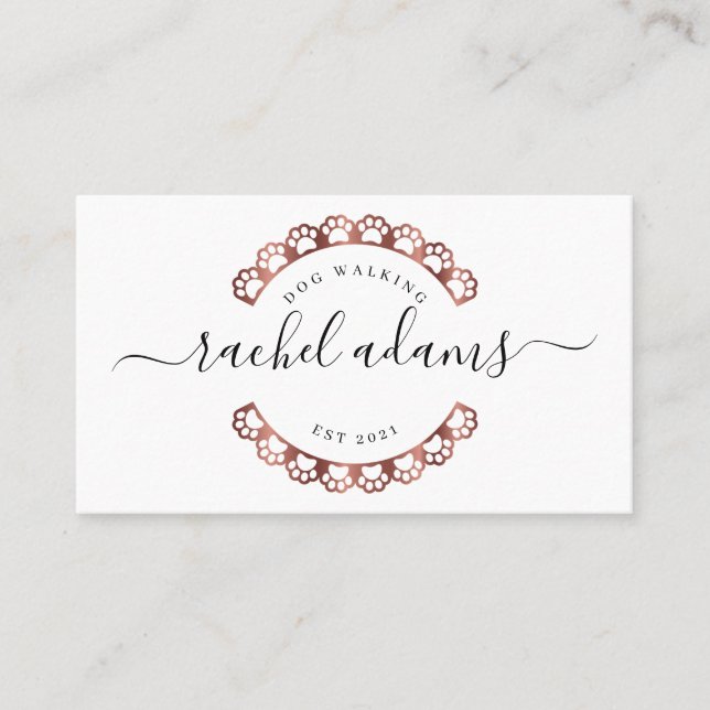 Tarjeta De Visita Perro caminando. perro sentado, perro comiendo en  (Anverso)