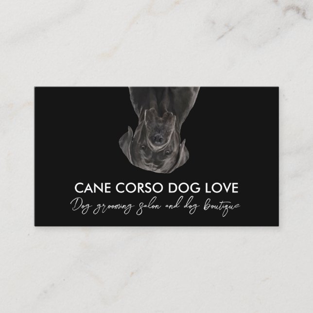 Tarjeta De Visita Perro Cane Corso Blanco Negro (Anverso)