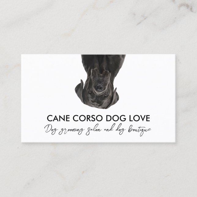 Tarjeta De Visita Perro Cane Corso Negro (Anverso)