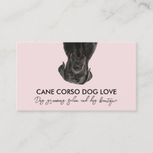 Tarjeta De Visita perro Cane Corso negro rosa