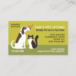 Tarjeta De Visita Perro casero lindo, gato del gatito y servicios