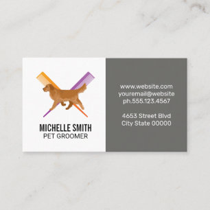 Tarjeta De Visita Perro   Combs   Groomer