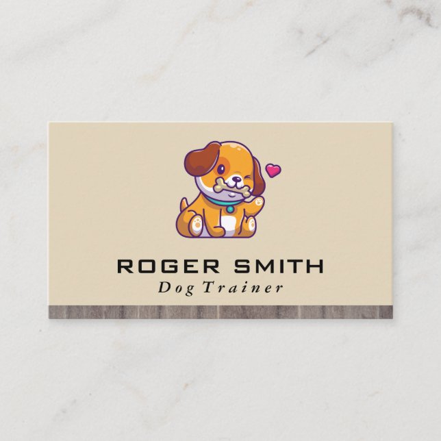 Tarjeta De Visita Perro con logotipo óseo (Anverso)