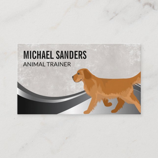 Tarjeta De Visita Perro corriendo | Servicios para animales (Anverso)