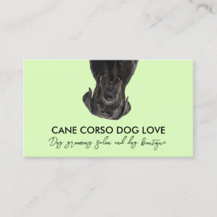 Tarjeta De Visita Perro Corso de Caña Negra Verde
