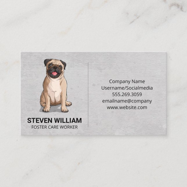 Tarjeta De Visita Perro Cute | Cuidado de los animales | Veterinario (Anverso)