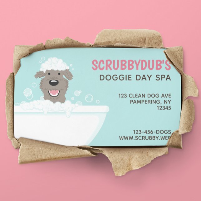 Tarjeta De Visita Perro de baño | Lavado de perro | Ganadero (Subido por el creador)