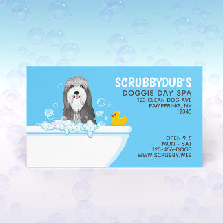 Tarjeta De Visita Perro de baño | Mascota Grooming | Collie Busine c