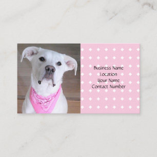 Tarjeta De Visita Perro de Cachorro Blanco Con Carne Rosa