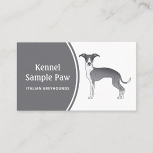 Tarjeta De Visita Perro de dibujos animados galgo italiano blanco y