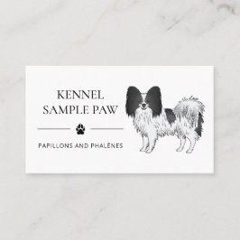 Tarjeta De Visita Perro de dibujos animados Papillon blanco y negro
