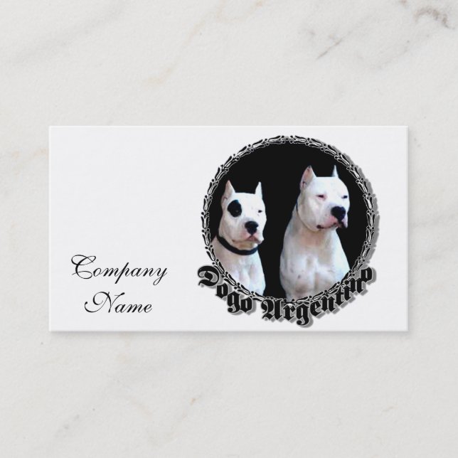 Tarjeta De Visita Perro de Dogo Argentino (Anverso)