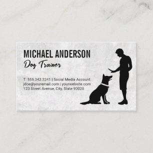Tarjeta De Visita Perro de entrenamiento masculino