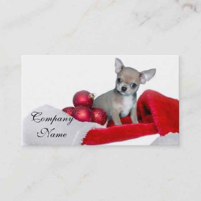 Tarjeta De Visita Perro de la chihuahua del navidad (Anverso)