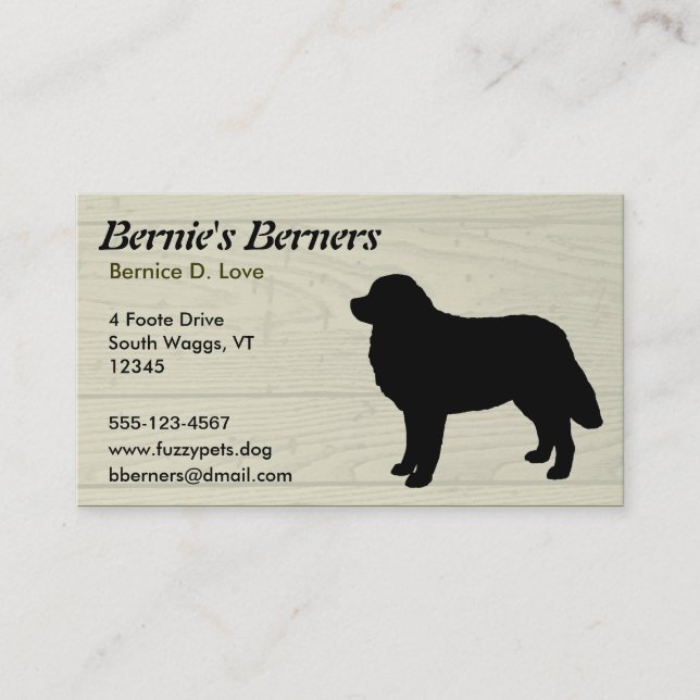 Tarjeta De Visita Perro de montaña bernés (Anverso)