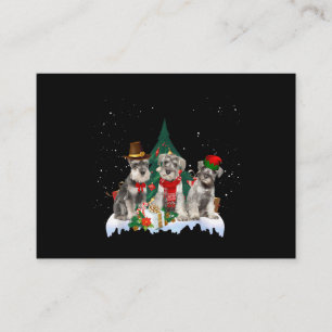 Tarjeta De Visita Perro de Navidades Schnauzer en miniatura