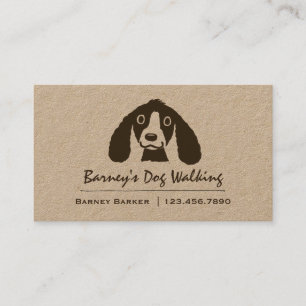 Tarjeta De Visita Perro de Orejas Largas Sonrientes Mascota Sitter