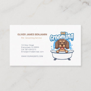 Tarjeta De Visita Perro de personalizable Grooming Profesional y ele
