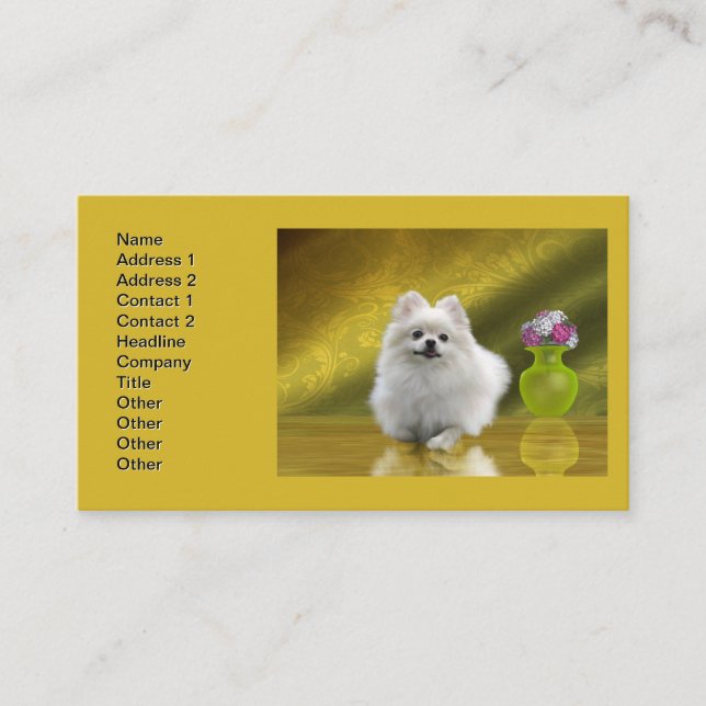 Tarjeta De Visita Perro de Pomerania (Anverso)