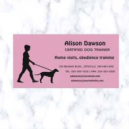 Tarjeta De Visita Perro de silueta editable con Lady Trainer