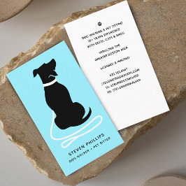 Tarjeta De Visita Perro de silueta moderno caminando sentados