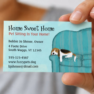 Tarjeta De Visita Perro de Sofá Feliz Beagle Adorable Cuidado de Mas