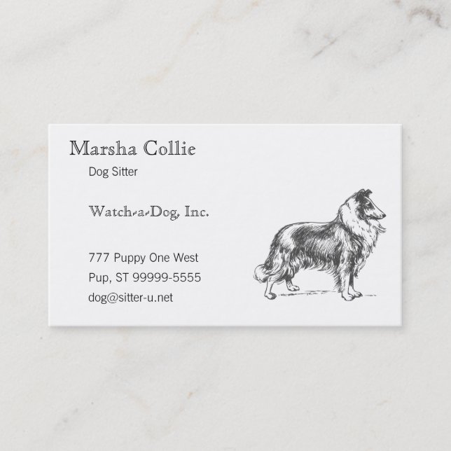 Tarjeta De Visita Perro del collie (Anverso)