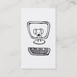 Tarjeta De Visita Perro del ordenador - tinta fresca de la diversió