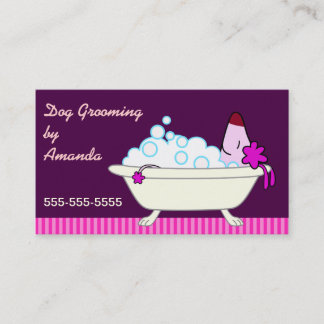 Tarjeta De Visita Perro en la bañera - Groomer del mascota