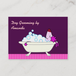 Tarjeta De Visita Perro en la bañera - Groomer del mascota