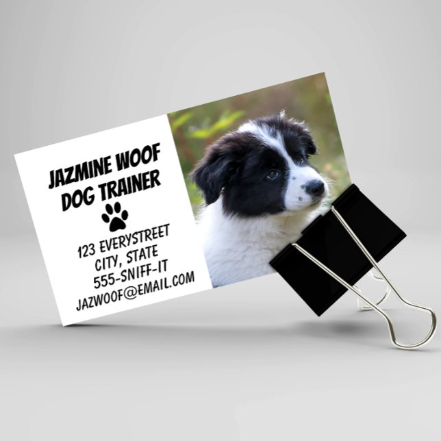 Tarjeta De Visita Perro Entrenador Black White Puppy (Subido por el creador)