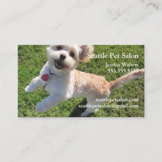 Tarjeta De Visita Perro feliz (Anverso)