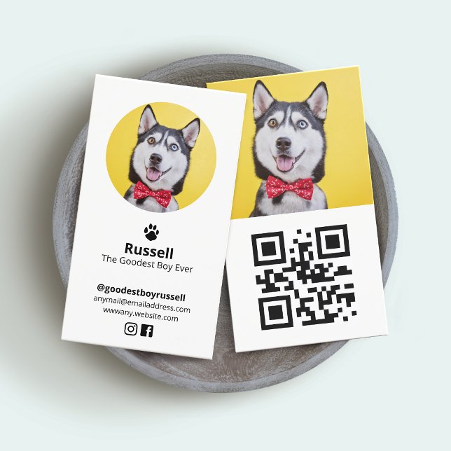 Tarjeta De Visita Perro fotográfico personalizado, influyente Mascot (Subido por el creador)
