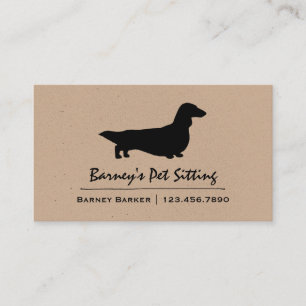 Tarjeta De Visita Perro fresco de pelo largo de la salchicha de