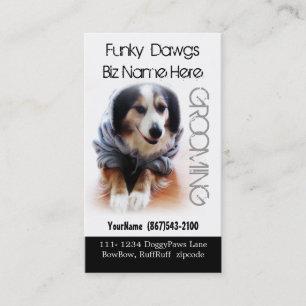 Tarjeta De Visita Perro fresco que prepara Aussie en sudadera con