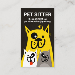 Tarjeta De Visita Perro Furry Madre Hijos Mascota Sentado