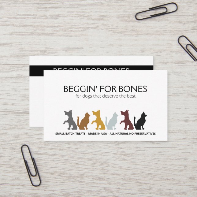 Tarjeta De Visita Perro gourmet personalizado trata panadería (Anverso/Reverso In Situ)