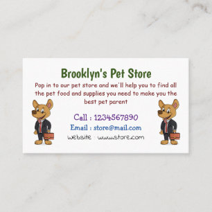 Tarjeta De Visita Perro gracioso usando traje de negocios personaliz