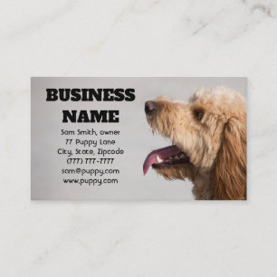Tarjeta De Visita Perro gris de oro