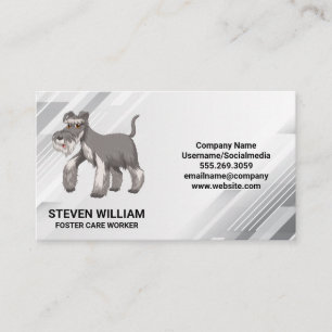 Tarjeta De Visita Perro grisáceo   Servicios para animales