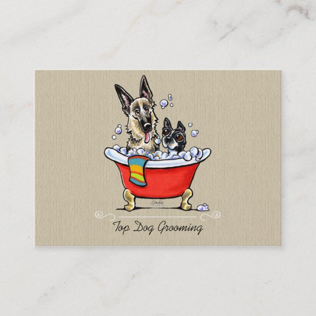 Tarjeta De Visita Perro Groomer Fancy Claw Foot Tub Organic (Anverso)