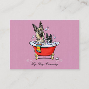 Tarjeta De Visita Perro Groomer Fancy Claw Foz Tub Lavanda