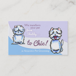 Tarjeta De Visita Perro Groomer Shabby Chic Westie