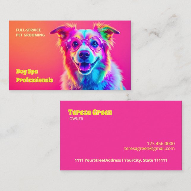 Tarjeta De Visita Perro Grooming (Anverso / Reverso)